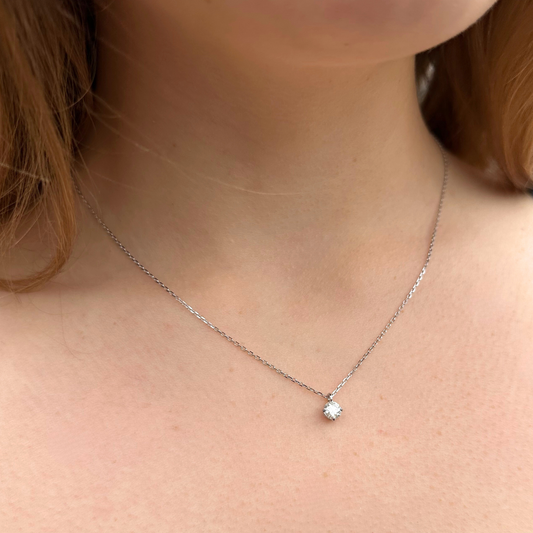 Naszyjnik Crystal z Moissanitem S925 Białe Złoto Damski