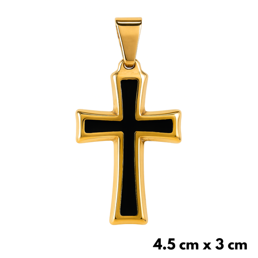 Black Cross Pendant Gold