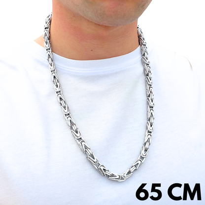 Łańcuch Cesarski Białe Złoto - 8mm