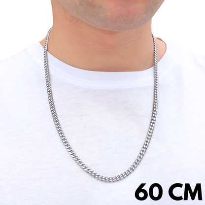 Łańcuch Cuban Białe Złoto - 5mm