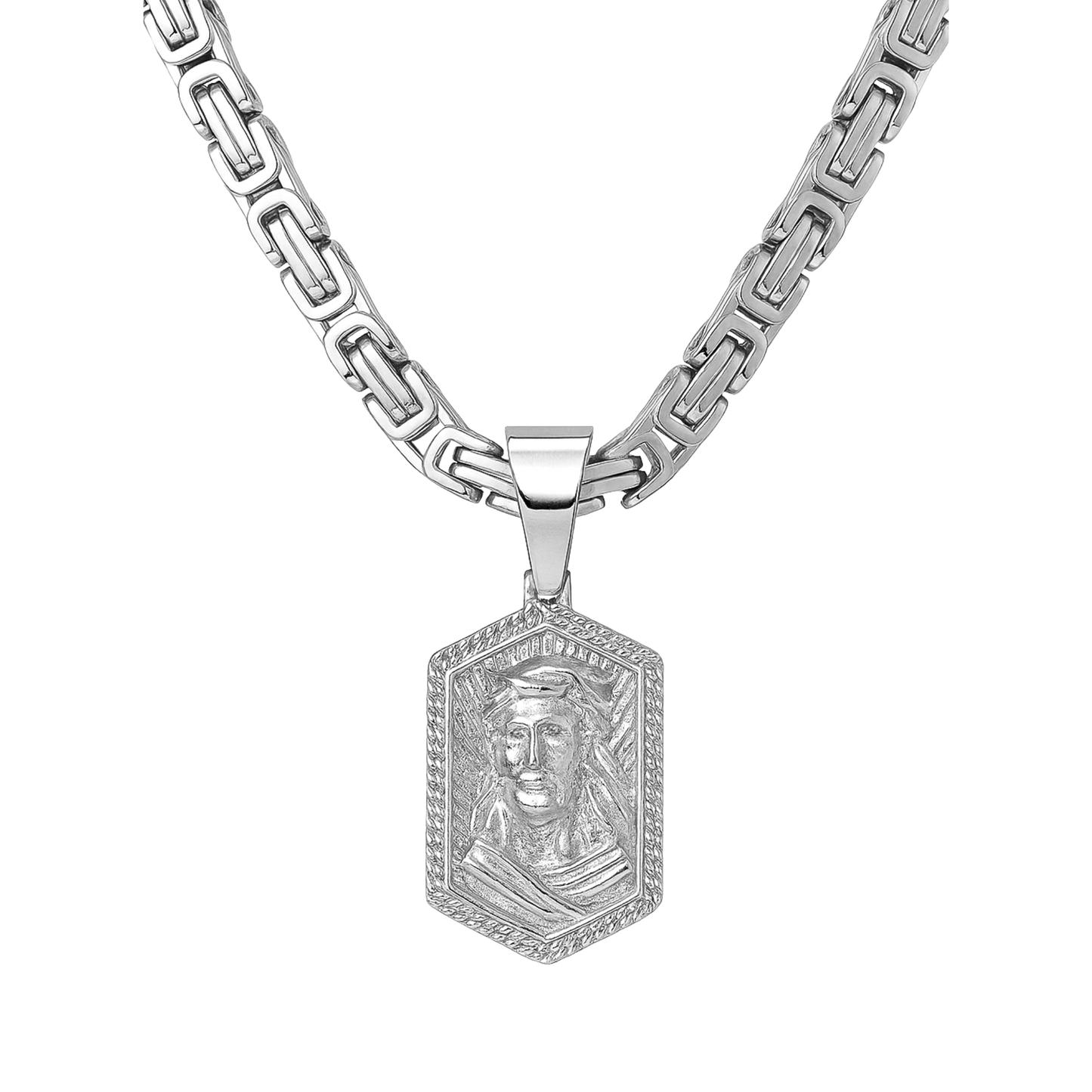 Zawieszka Jezus Medal Białe Złoto