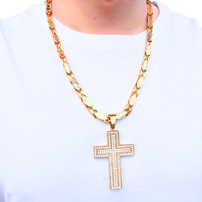 ZESTAW - Magnacki 7 mm Złoty + Zawieszka Loyalty Cross Złota