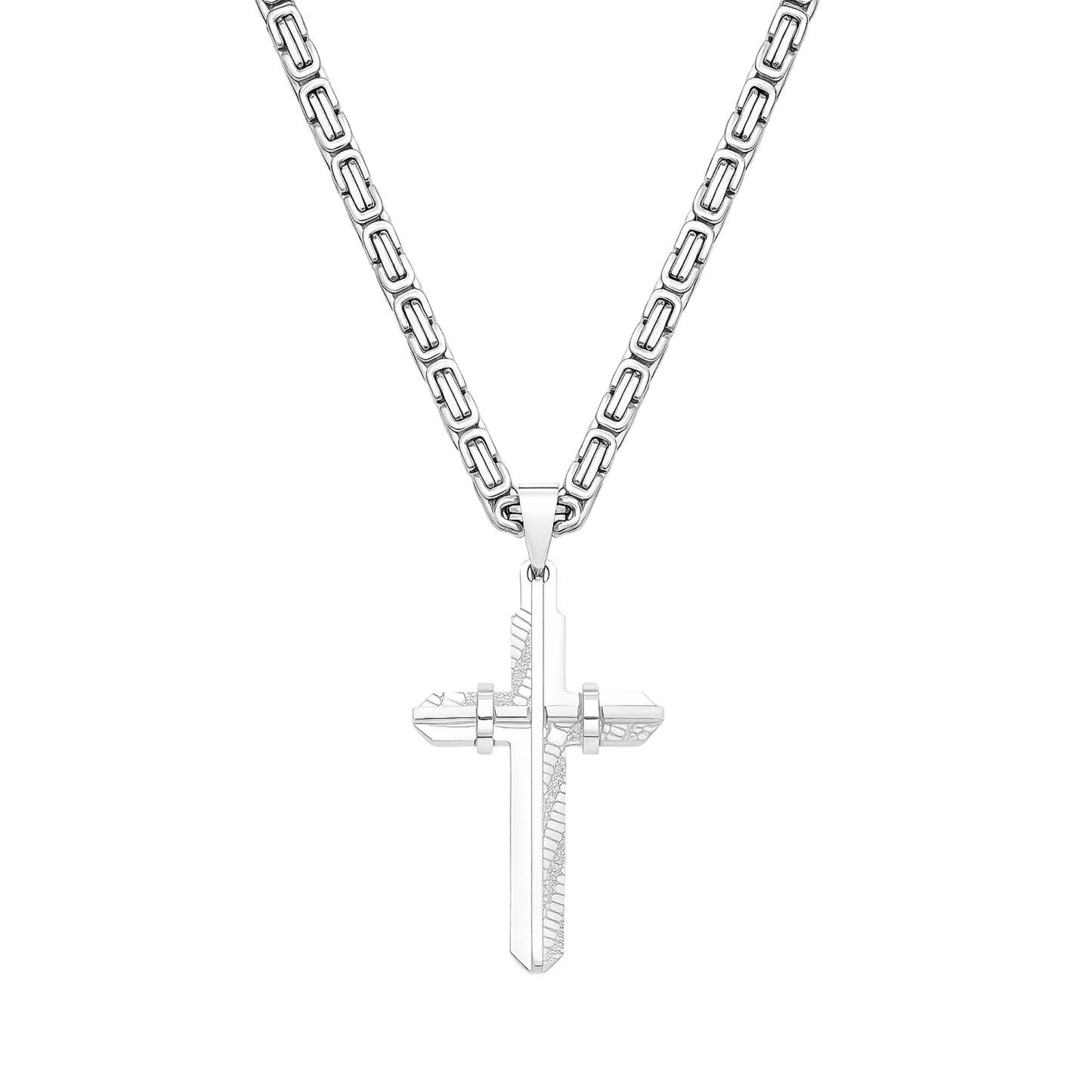 Zawieszka Modern Cross Białe Złoto