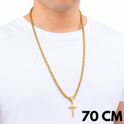 ZESTAW - Królewski Złoty 4mm + Zawieszka Crucifix Złota