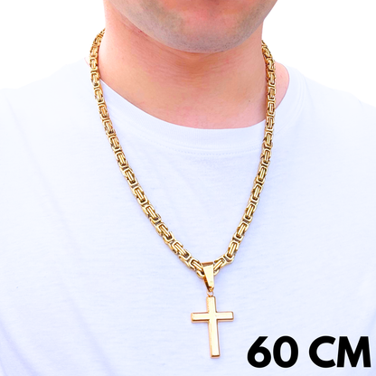 ZESTAW - Królewski Złoty 6mm + Zawieszka Clean Cross Złota