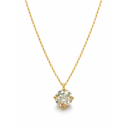 Naszyjnik Crystal z Moissanitem 2 karaty S925 Złoty Damski