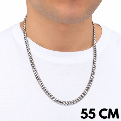 Łańcuch Cuban Białe Złoto - 6mm