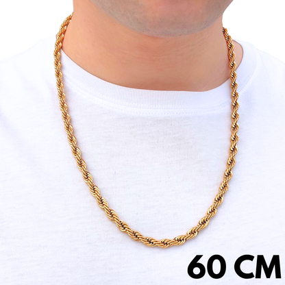 Łańcuch Rope Złoty - 6mm