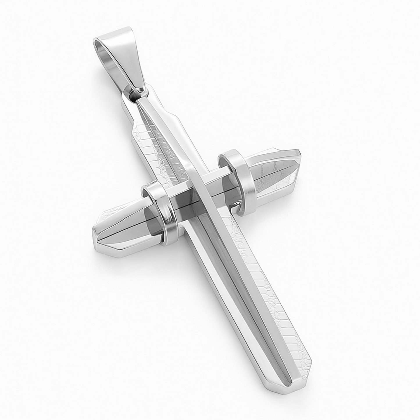 Zawieszka Golden Cross Białe Złoto
