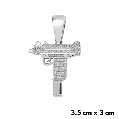 Zawieszka UZI Białe Złoto