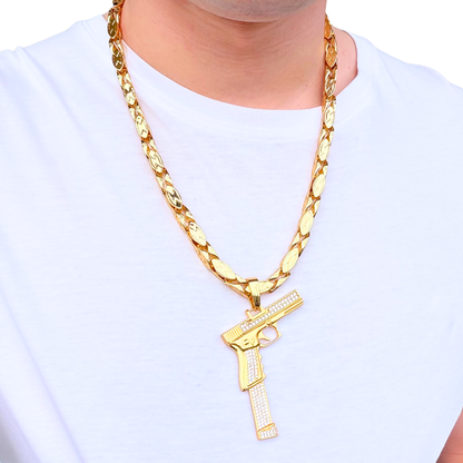 ZESTAW - Magnacki 7 mm Złoty + Zawieszka Glock Złota