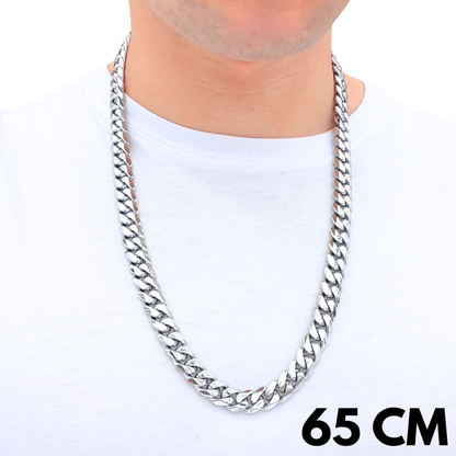 Łańcuch Cuban Białe Złoto - 12mm