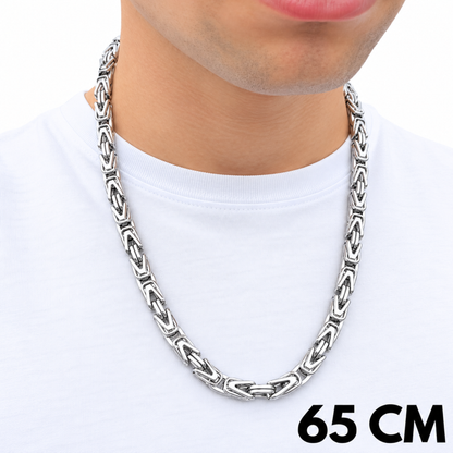 Łańcuch Cesarski Białe Złoto - 8mm