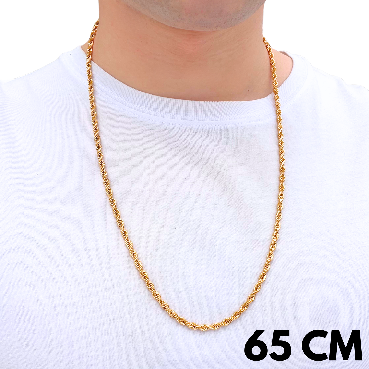 Łańcuch Rope Złoty - 4mm