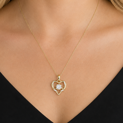 Naszyjnik Linea Heart z Moissanitem 1 karat S925 Złoty Damski