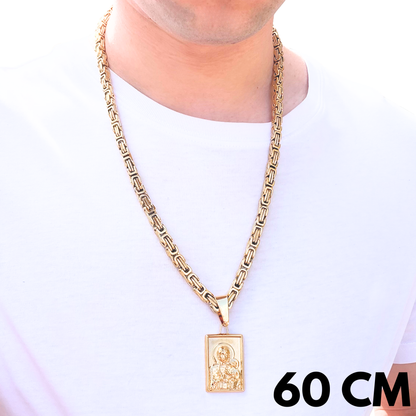 ZESTAW - Królewski Złoty 6mm + Zawieszka Matka Boska Częstochowska Złota