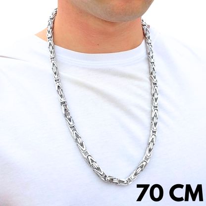 Łańcuch Cesarski Białe Złoto - 8mm