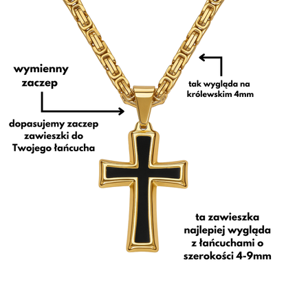 Zawieszka Black Cross Złota