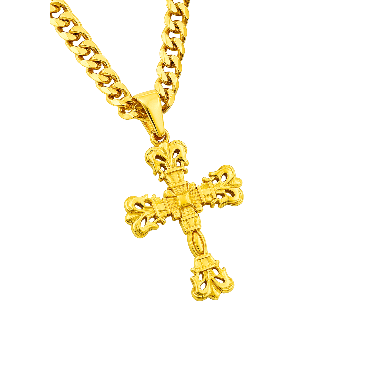 Clean Cross Gold Pendant