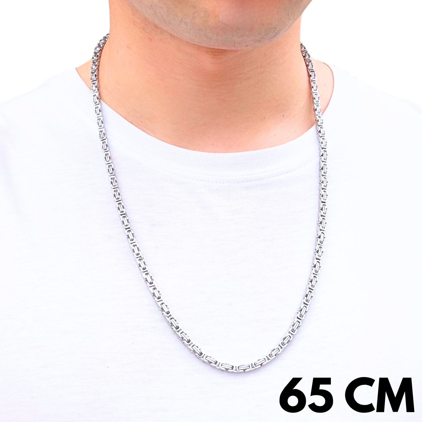 Łańcuch Królewski Białe Złoto - 4mm