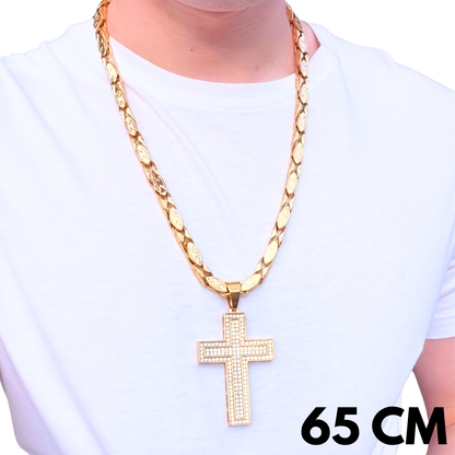 ZESTAW - Magnacki 7 mm Złoty + Zawieszka Loyalty Cross Złota