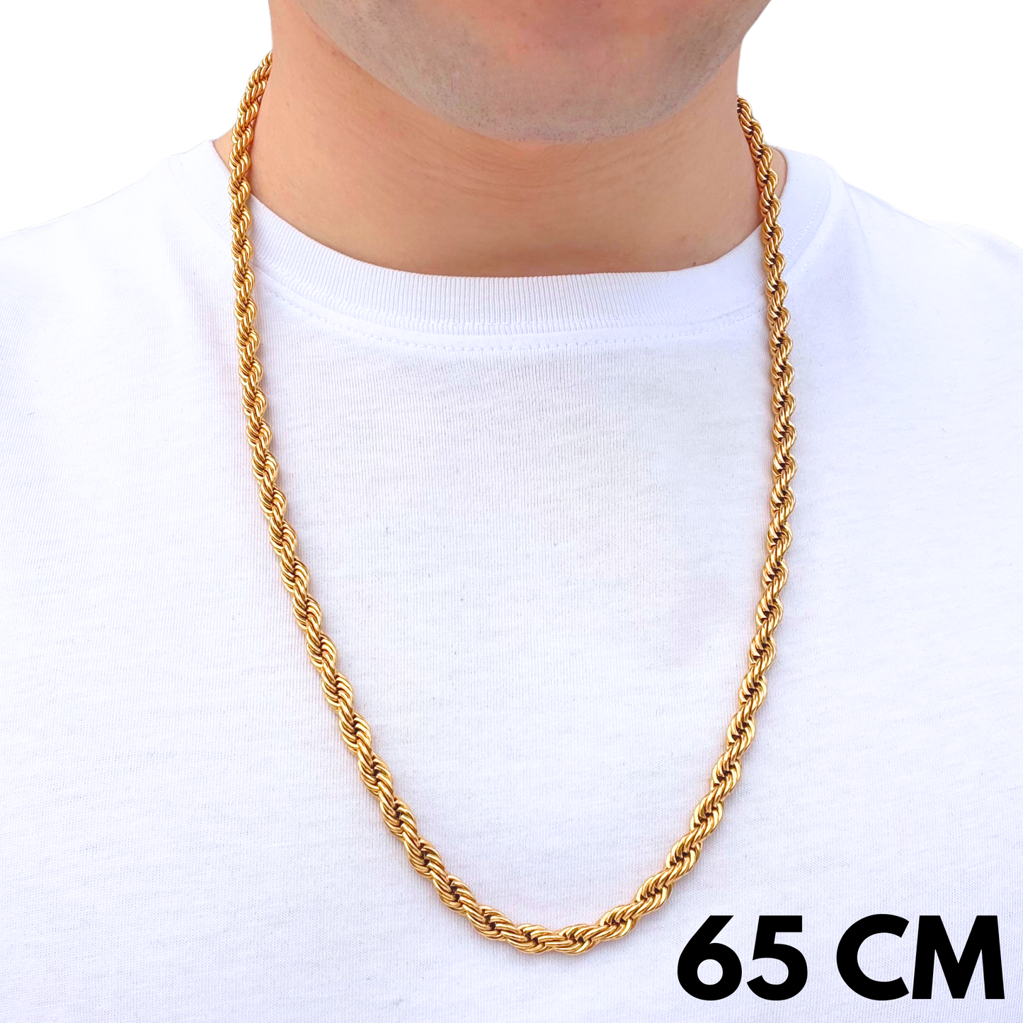 Łańcuch Rope Złoty - 6mm