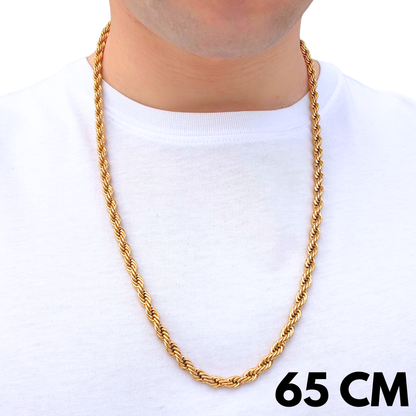 Łańcuch Rope Złoty - 6mm