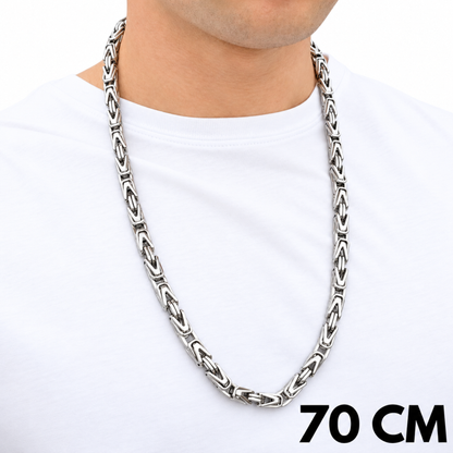 Łańcuch Cesarski Białe Złoto - 8mm