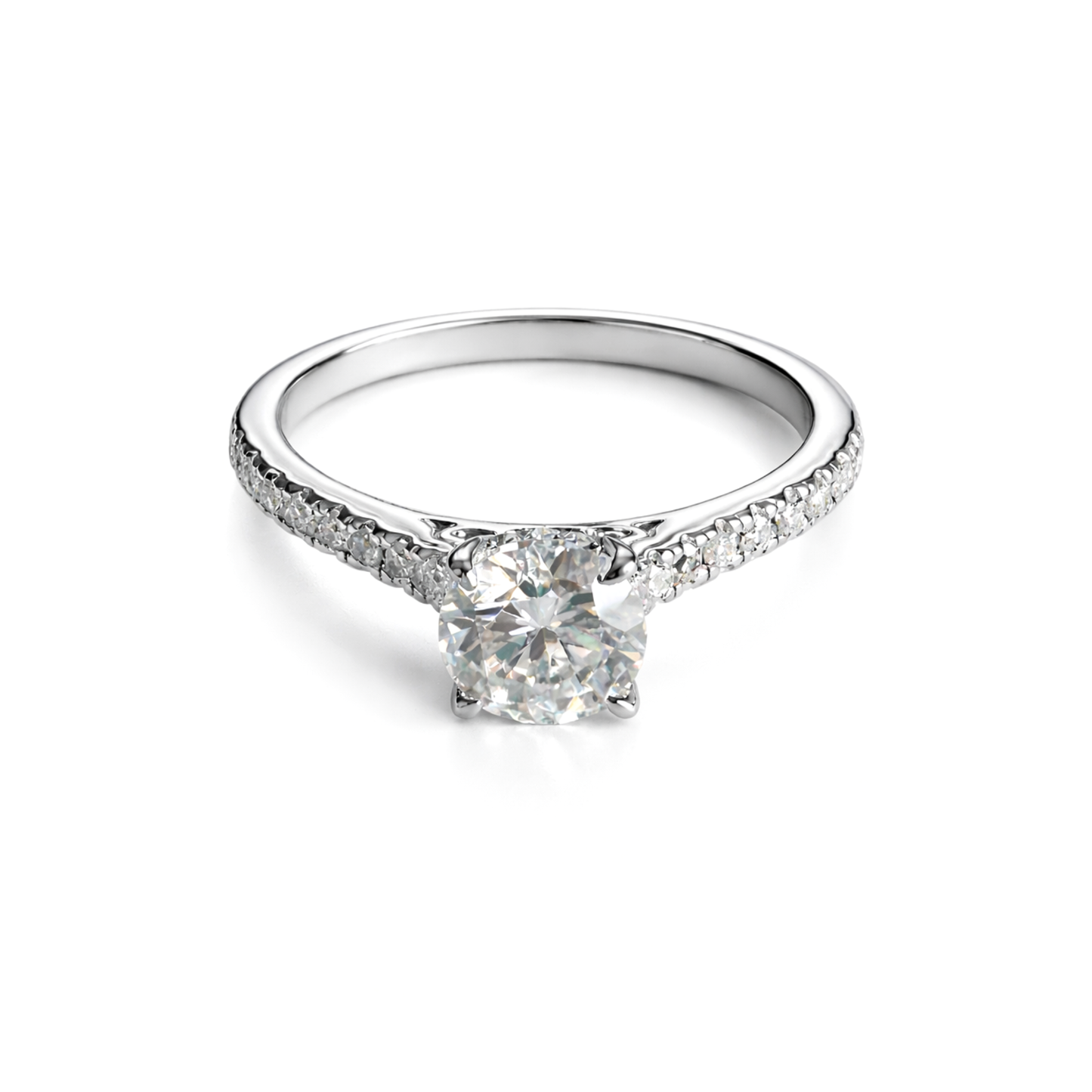 Pierścionek z Moissanitem 1 karat S925 Srebrne Damskie