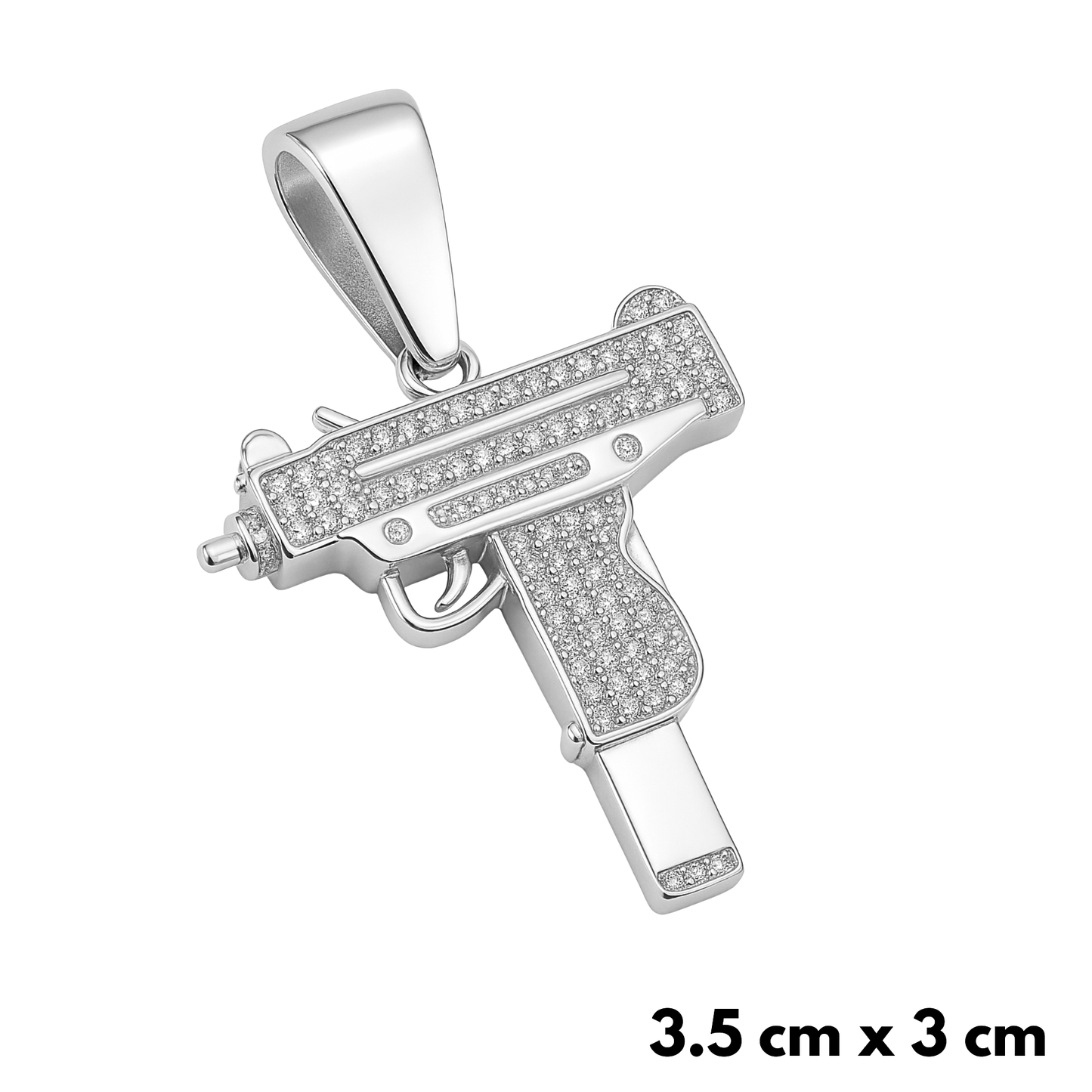 Zawieszka UZI Białe Złoto