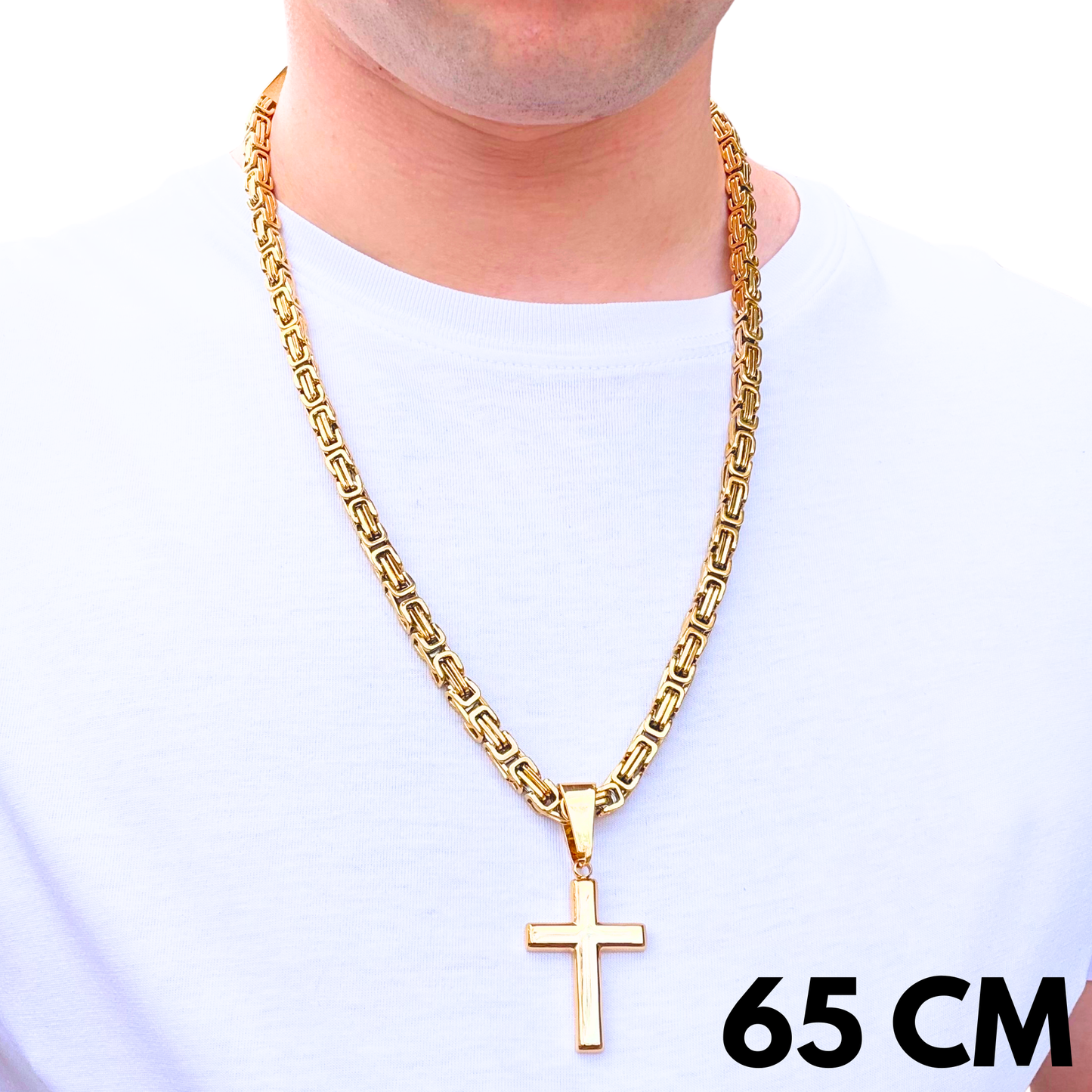 ZESTAW - Królewski Złoty 6mm + Zawieszka Clean Cross Złota