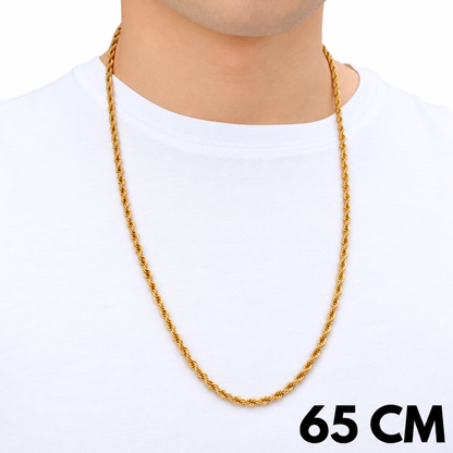 Łańcuch Rope Złoty - 4mm