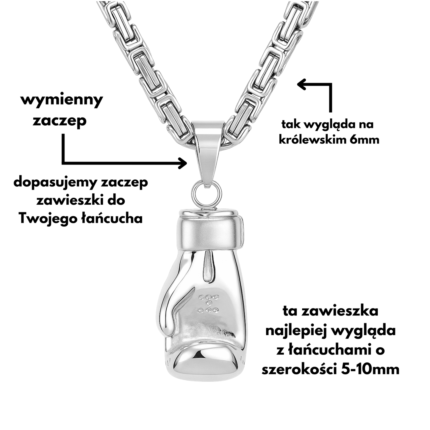 Zawieszka Rękawica Bokserska Białe Złoto