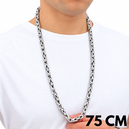 Łańcuch Cesarski Białe Złoto - 8mm