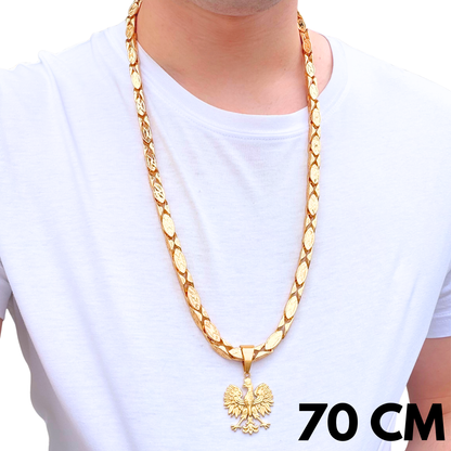 ZESTAW - Magnacki 7 mm Złoty + Zawieszka Orzeł Złota