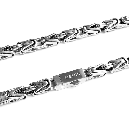 Łańcuch Cesarski Białe Złoto - 8mm