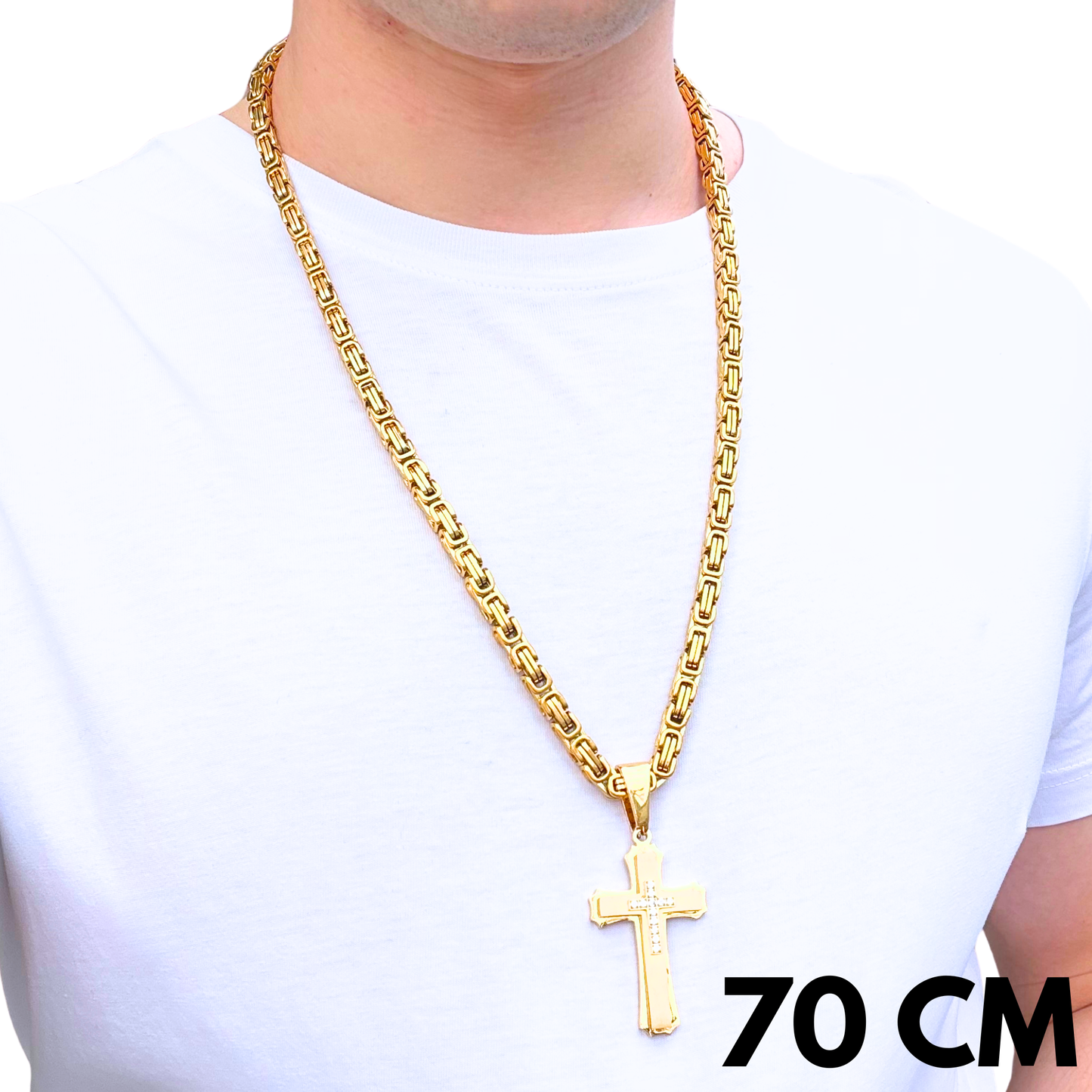 ZESTAW - Królewski Złoty 6mm + Zawieszka Royal Cross Złota