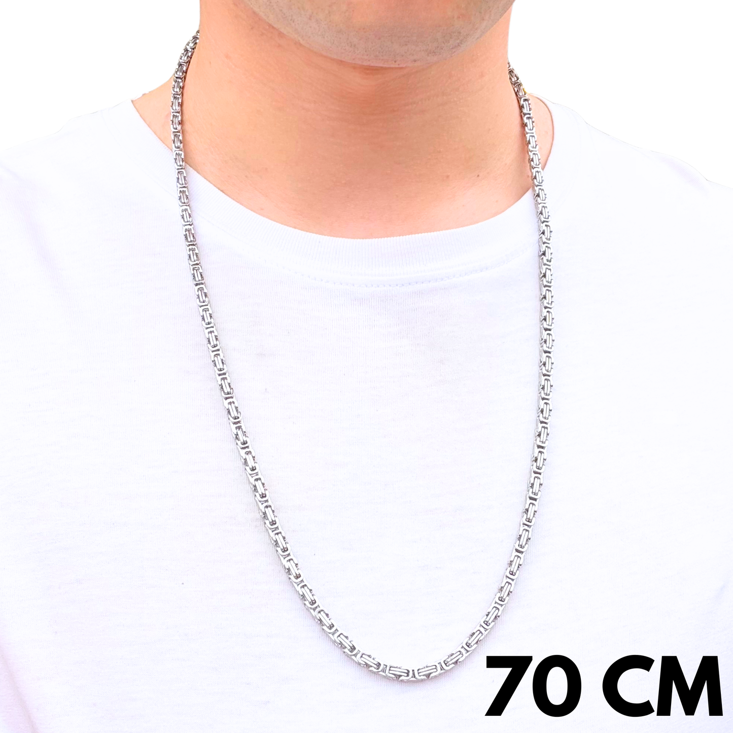 Łańcuch Królewski Białe Złoto - 4mm
