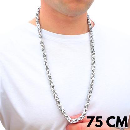 Łańcuch Cesarski Białe Złoto - 8mm