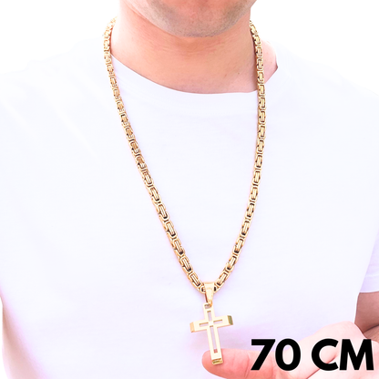 ZESTAW - Królewski Złoty 6mm + Zawieszka Elite Cross Złota