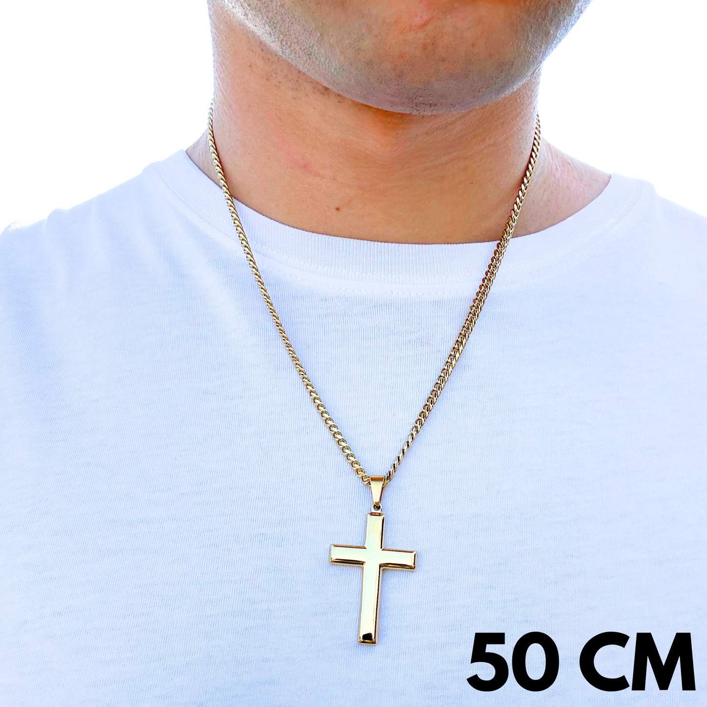 ZESTAW - Cuban 4mm + Zawieszka Clean Cross