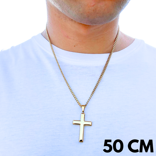 ZESTAW - Cuban 4mm + Zawieszka Clean Cross
