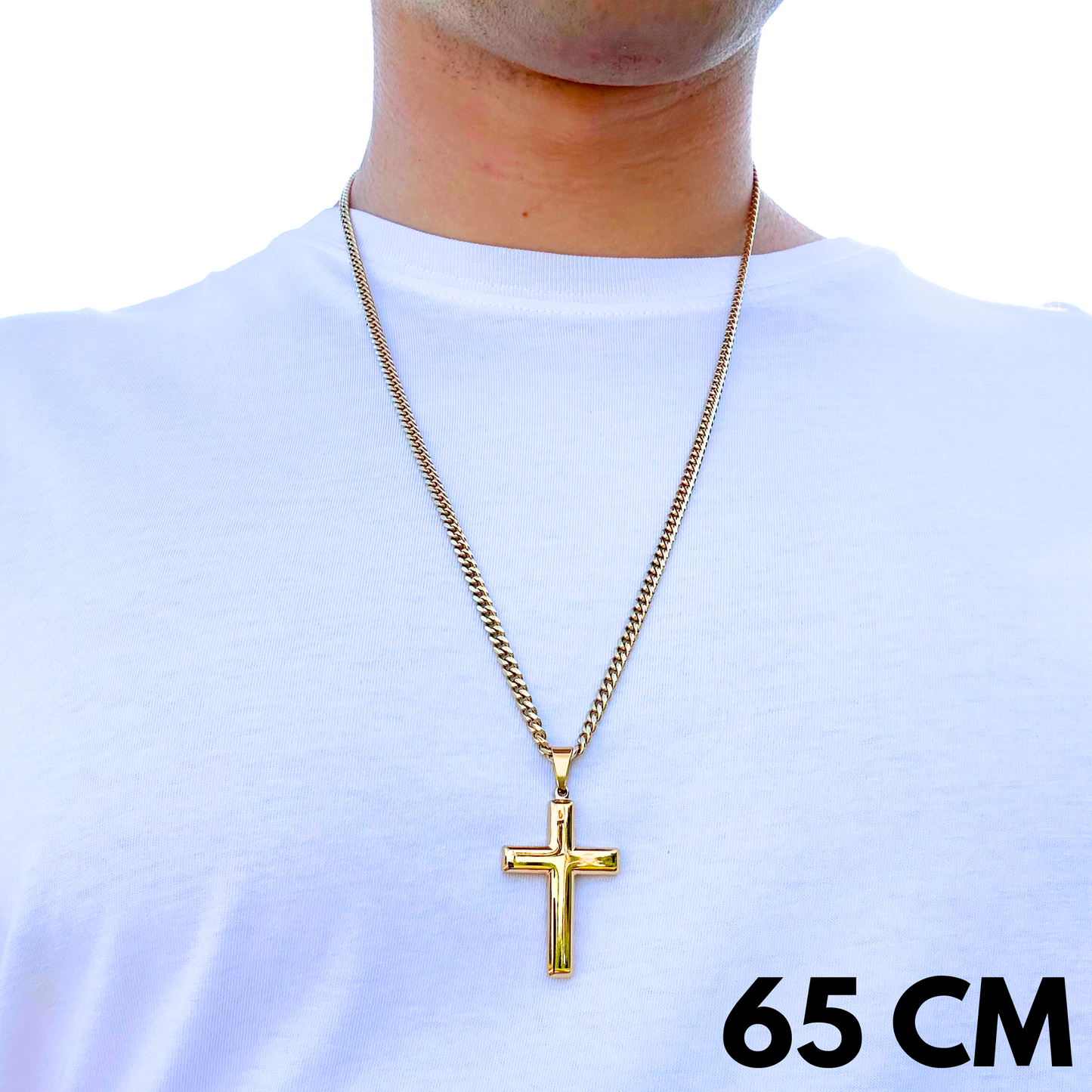 ZESTAW - Cuban 4mm + Zawieszka Clean Cross
