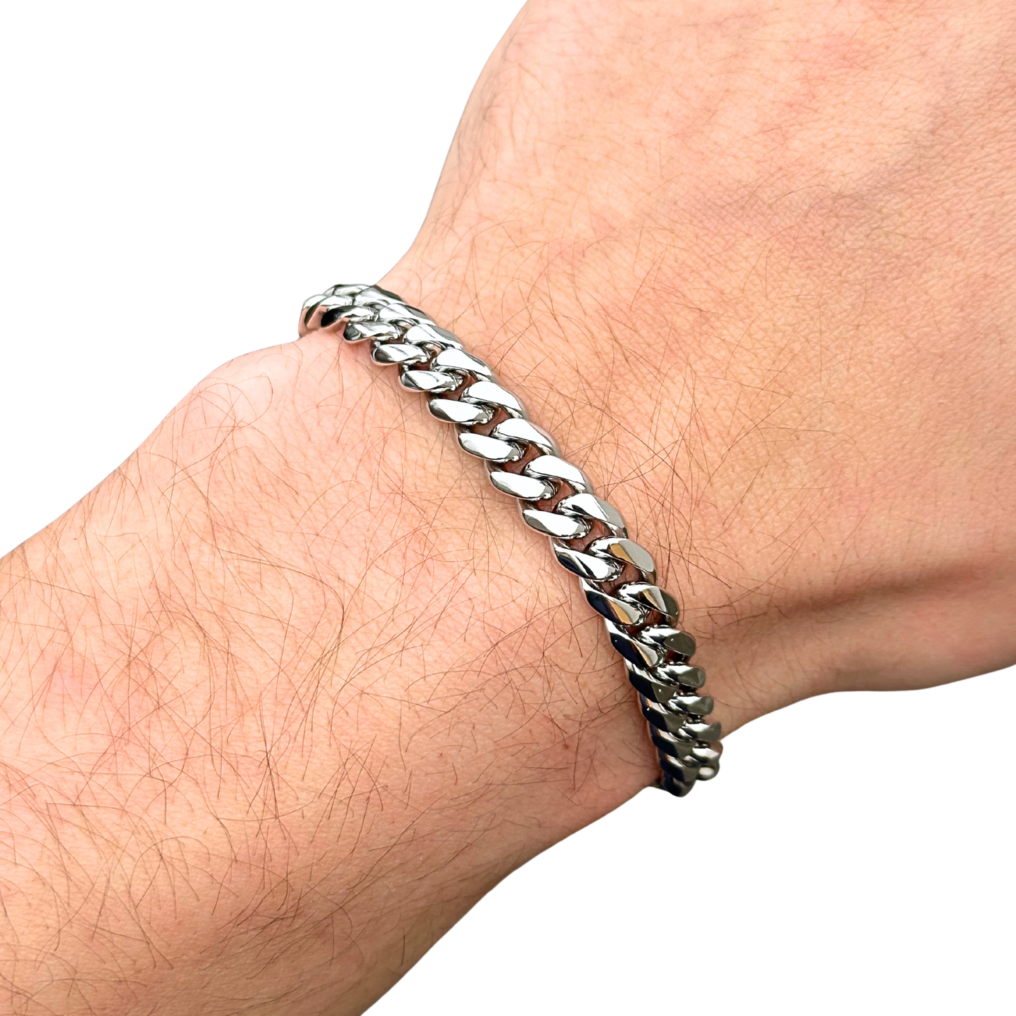 Bransoletka Cuban Białe Złoto - 8mm