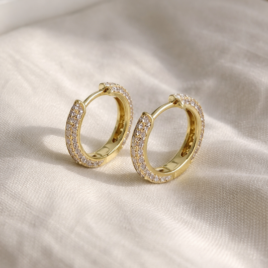 Kolczyki Crystal Hoop S925 Złote Damskie