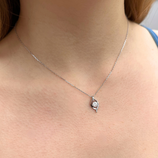 Naszyjnik Lumina z Moissanitem S925 Białe Złoto Damski