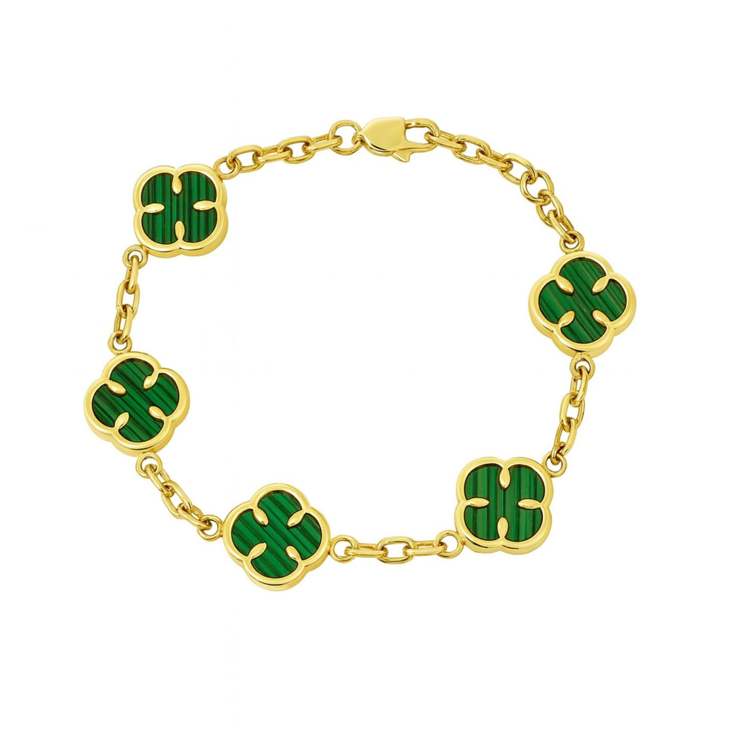 Bransoletka Koniczyna Damska Zielona Złota