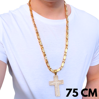 ZESTAW - Magnacki 7 mm Złoty + Zawieszka Loyalty Cross Złota