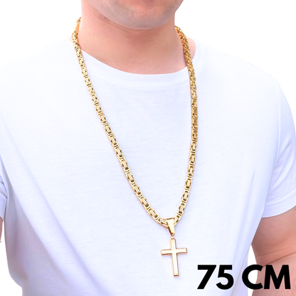 ZESTAW - Królewski Złoty 6mm + Zawieszka Clean Cross Złota