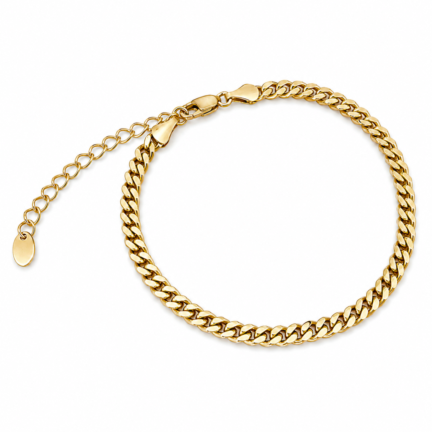 Bransoletka na Nogę Cuban 5mm Złota Damska